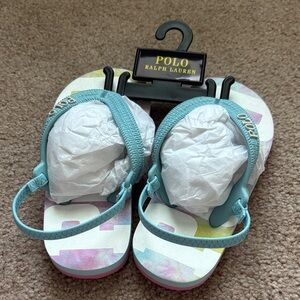 Polo by Ralph Lauren Kids' Aqua and Multicolor Flip Flops